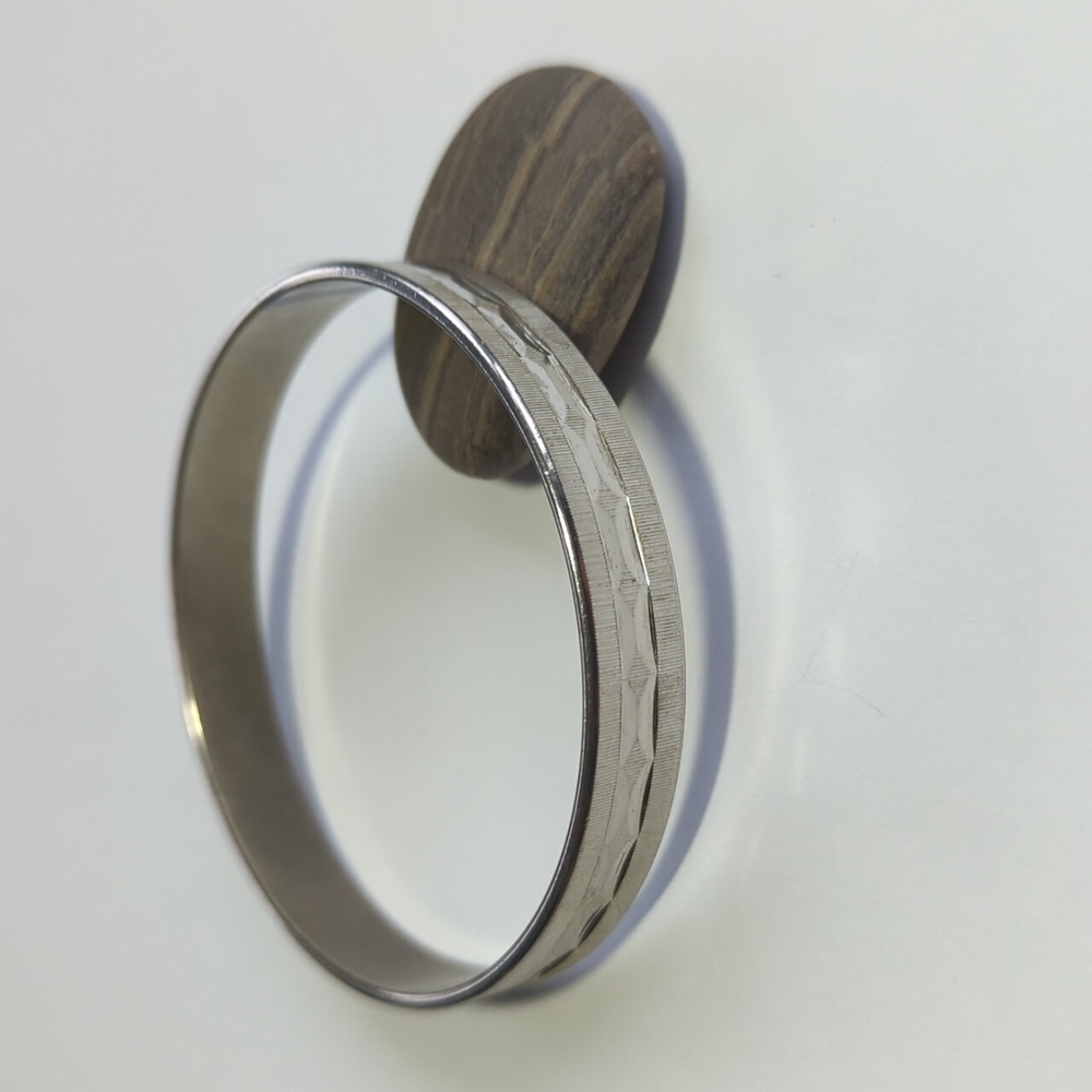 Vintage MONET Silver Bangle Bracelet Etch Beautiful